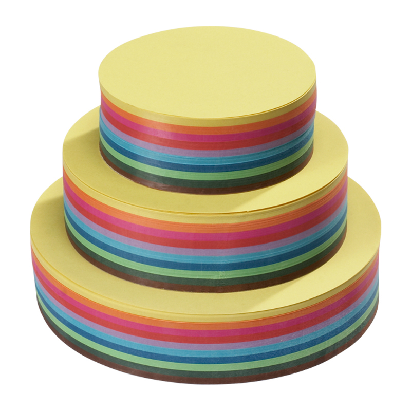 Round Folding Paper 8" - 500 sheets - 60 g light weight - 10 assorted colors image