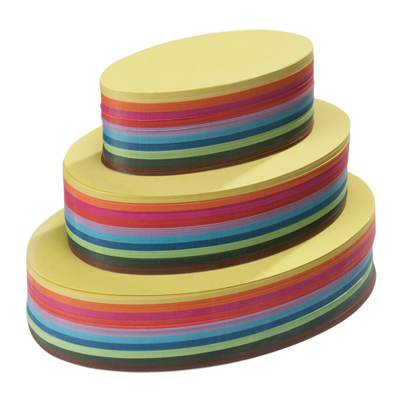 Oval Folding Paper 4.75"x4.75" - 500 sheets - 60 g light weight - 10 assorted colors image