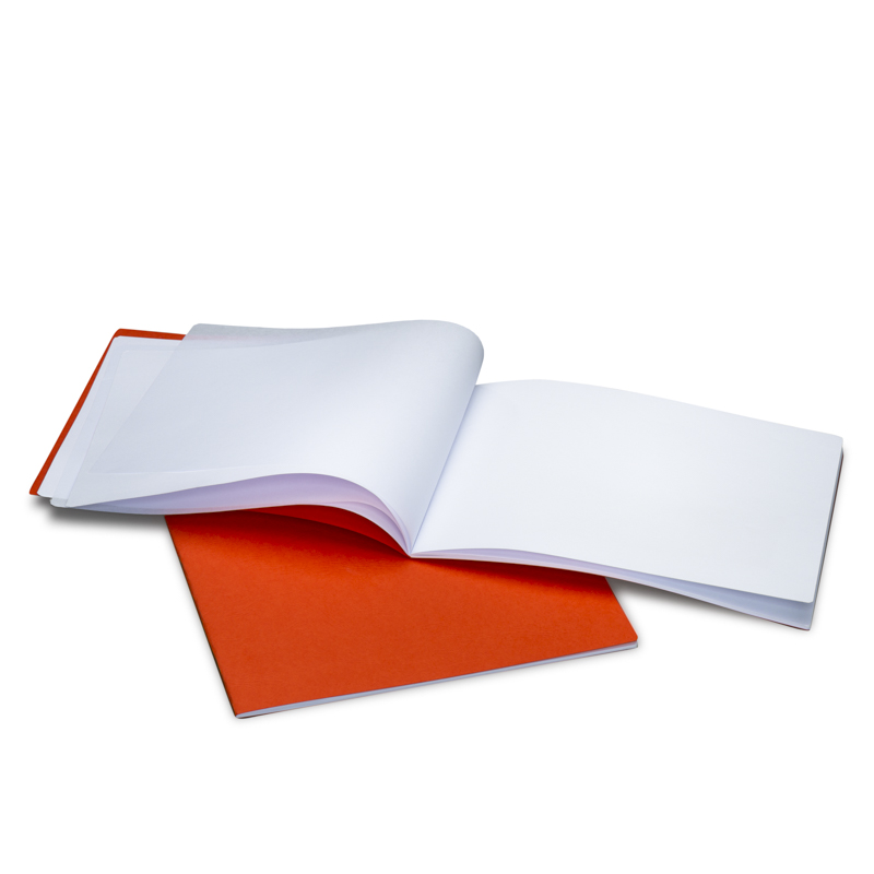 Classic Main Lesson Book 12.6"x9.45" - staple - landscape - w/onion skin - pack of 10 - Orange image