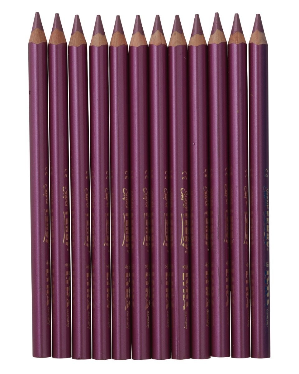 Lyra Super Ferby Triangular Lacquered Pencils - box of 12 - Metallic Pink image