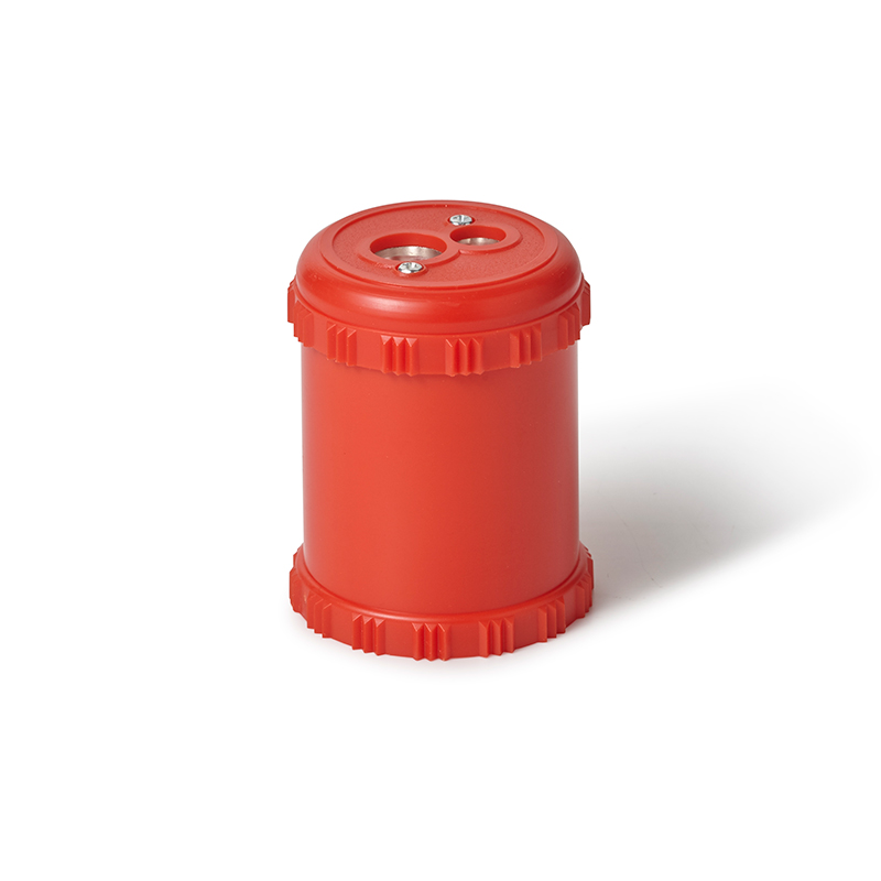 Dual Pencil Sharpener for Colored Pencils 2 Holes - Red image