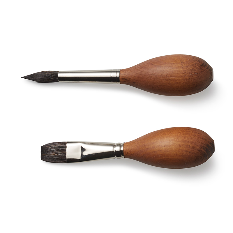 Paint Brush Synthetic Polecat Hair Flat #16 Egg-shaped 16 mm / 0.63" image