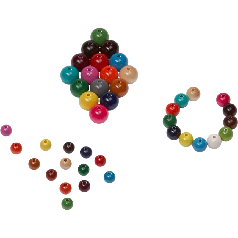 Lacquered Wooden Beads 0.8" (20 mm) - various colors image
