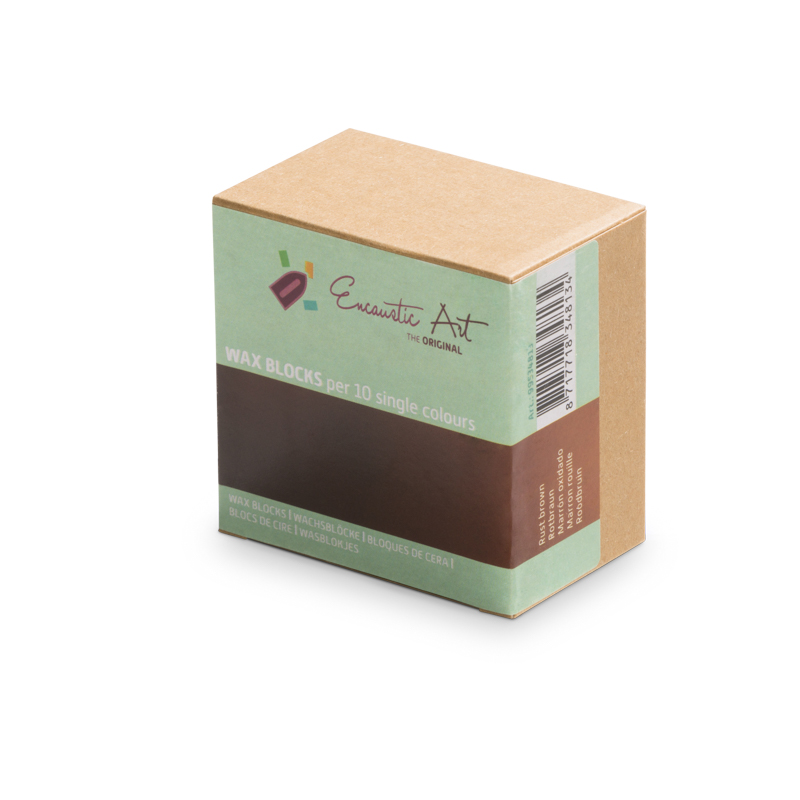 Encaustic Art Wax Blocks - 10 pieces - Rust brown image
