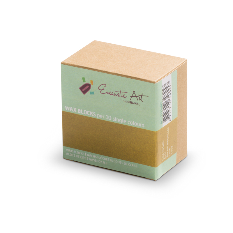 Encaustic Art Wax Blocks - 10 pieces - Gold metallic image