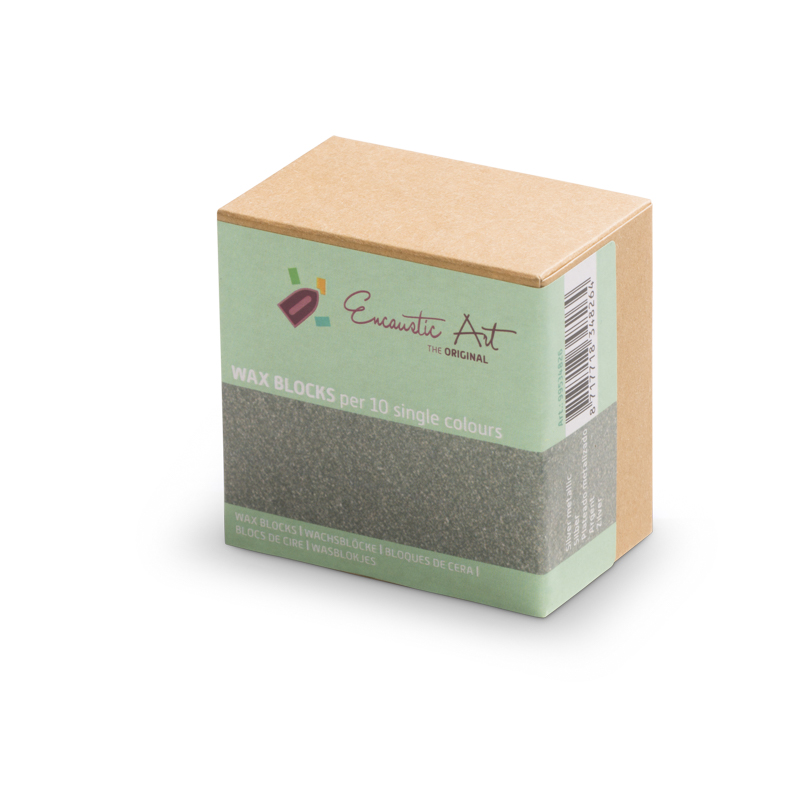 Encaustic Art Wax Blocks - 10 pieces - Silver metallic image