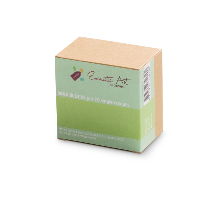 Encaustic Art Wax Blocks - 10 pieces - Neon green image