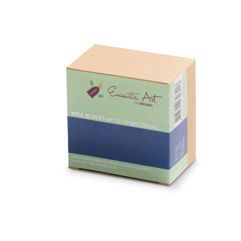 Encaustic Art Wax Blocks - 10 pieces - Neon blue image