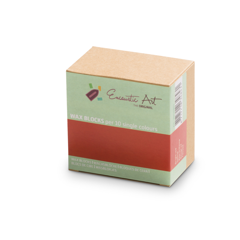Encaustic Art Wax Blocks - 10 pieces - Bright red image