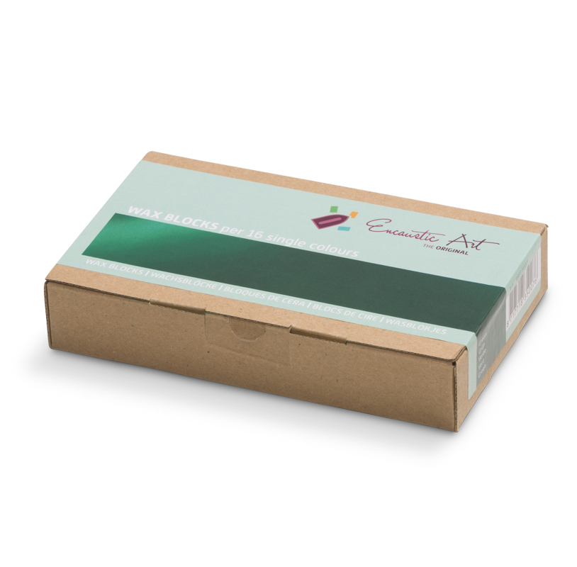 Encaustic Art Wax Blocks - 16 pieces- Green image
