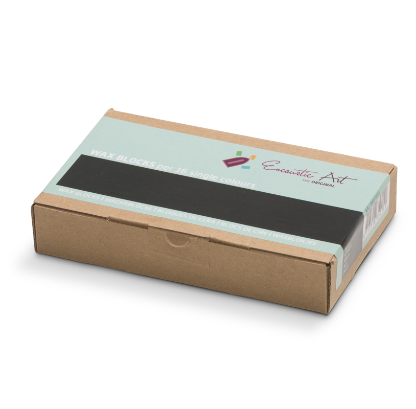 Encaustic Art Wax Blocks - 16 pieces- Black image