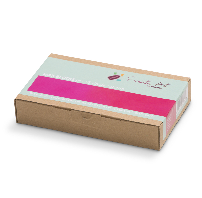 Encaustic Art Wax Blocks - 16 pieces- Neon pink image
