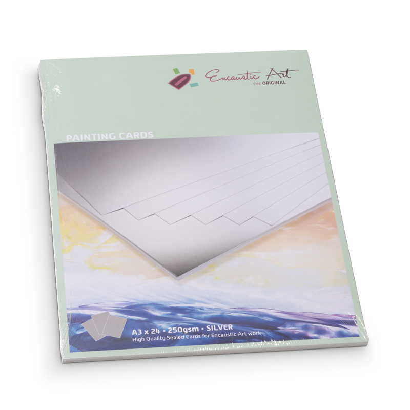 Encaustic Art Painting Cards A3 - 24 pieces - silver image