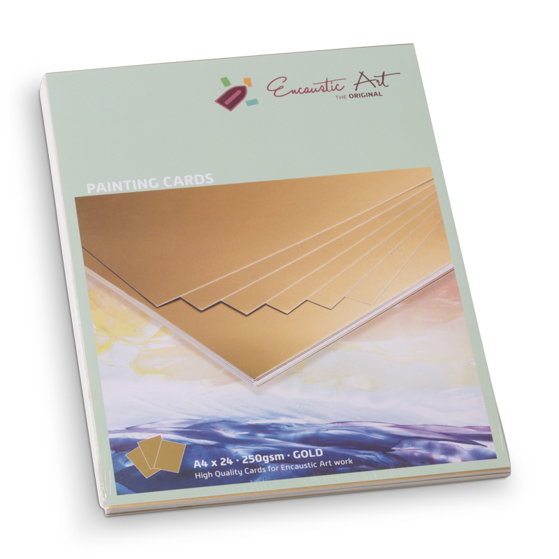 Encaustic Art Painting Cards A4 - 24 pieces - gold image