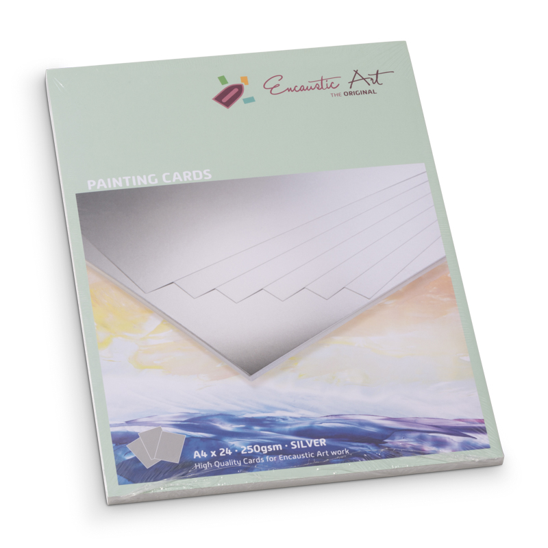 Encaustic Art Painting Cards A4 - 24 pieces - silver image
