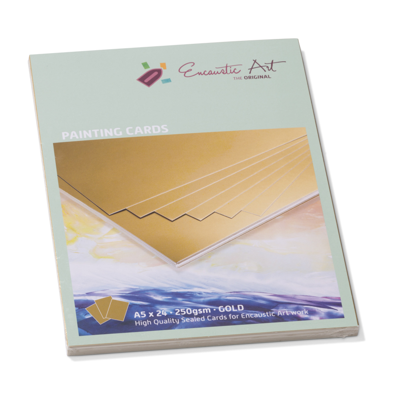 Encaustic Art Painting Cards A5 - 24 pieces - gold image