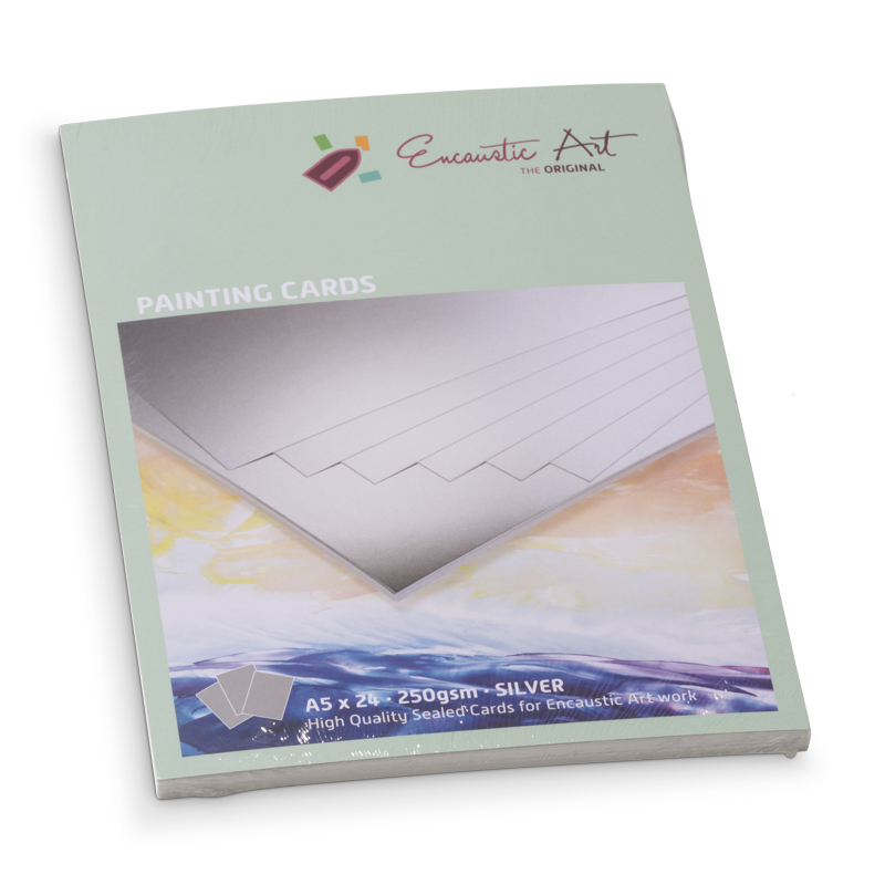 Encaustic Art Painting Cards A5 - 24 pieces - silver image
