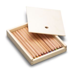 Yorik Hexagonal Color Pencils - Wooden Box - 12 assorted colors