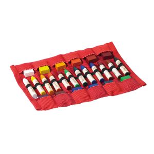 Crayon Cotton Roll-up 12 Sticks & 12 Blocks - Red