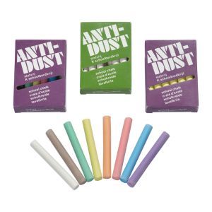 Blackboard Chalk Anti-dust - 12 pieces - 9 assorted colors