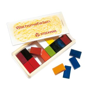 Stockmar Wax Block Crayons Wooden Box - 16 assorted colors