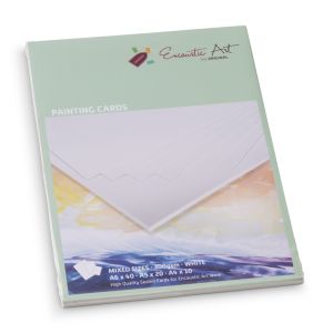 Encaustic Art Painting Cards - assorted sizes - 70 pieces - white