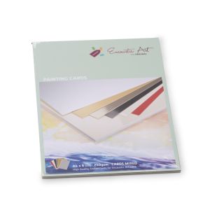 Encaustic Art Painting Cards - 6 pieces - assorted colors
